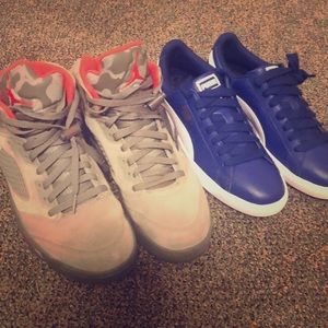 Wolf gray retro 5 and blue pumas